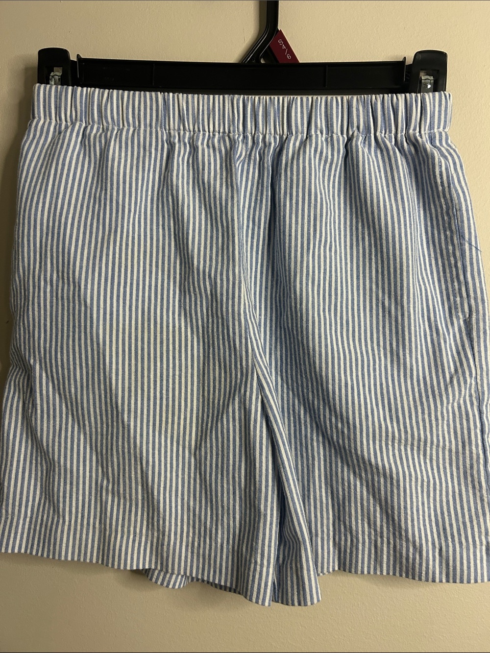Kids Blue and White Striped Elastic Waist Shorts